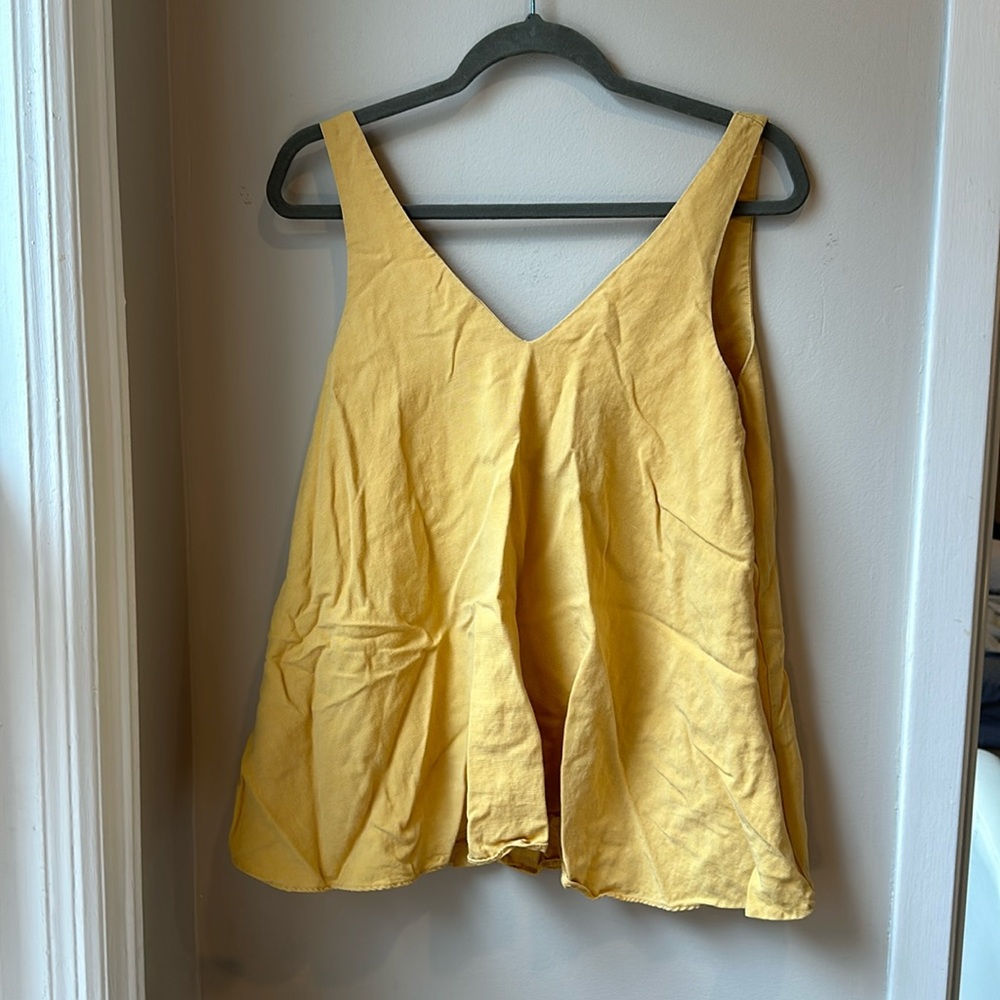 Hatch maternity top, sunflower yellow colour, linen blend.